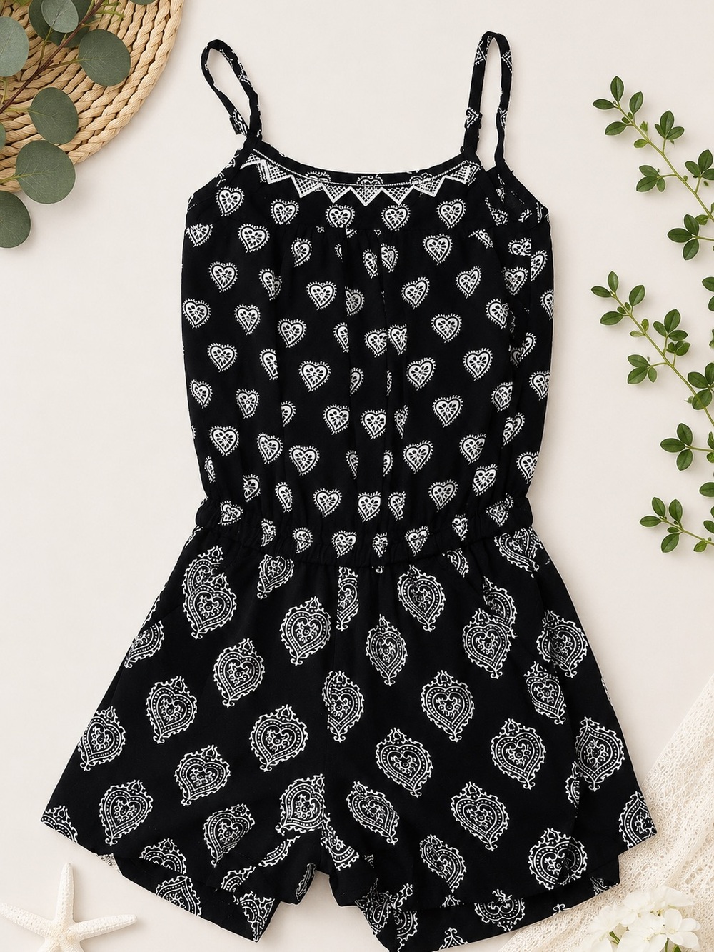 GAP Kids Black Paisley Print Romper size 4/5